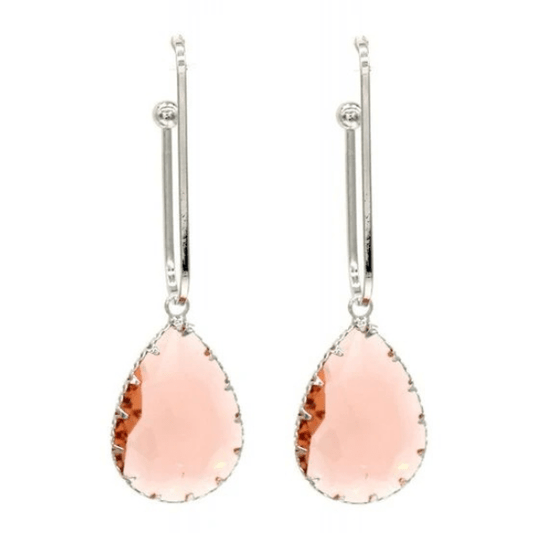 Oorbellen kristal dreams - Zilver/Champagne roze - Medase