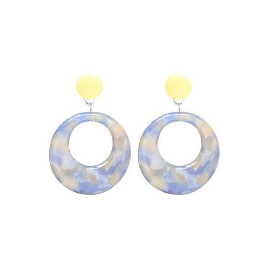 Oorbellen marbeled - Groen/Blauw - Medase