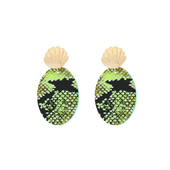 Oorbellen neon snake - Groen - Medase