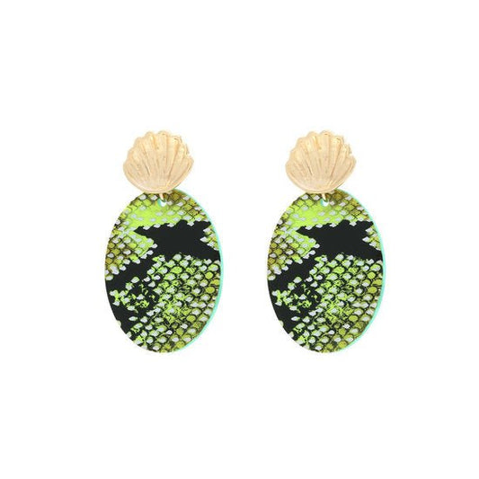 Oorbellen neon snake - Groen - Medase