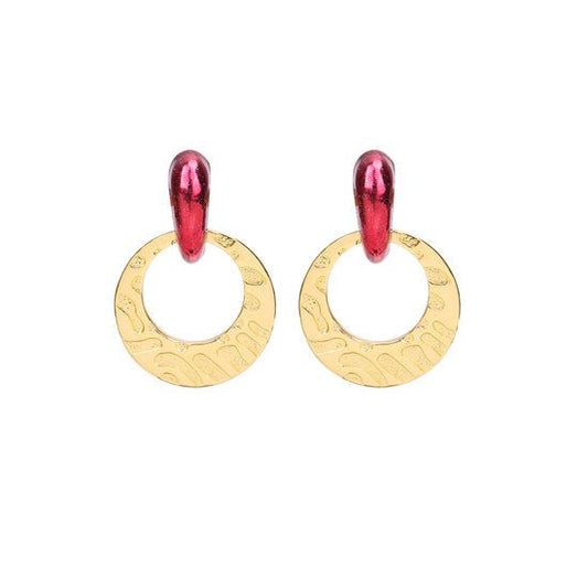 Oorbellen rianne - Fushia/Goud - Medase