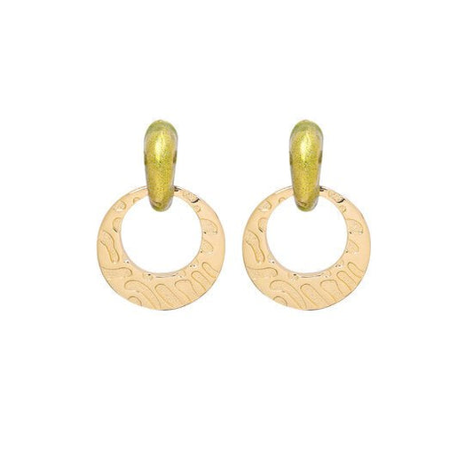 Oorbellen rianne - Groen/Goud - Medase