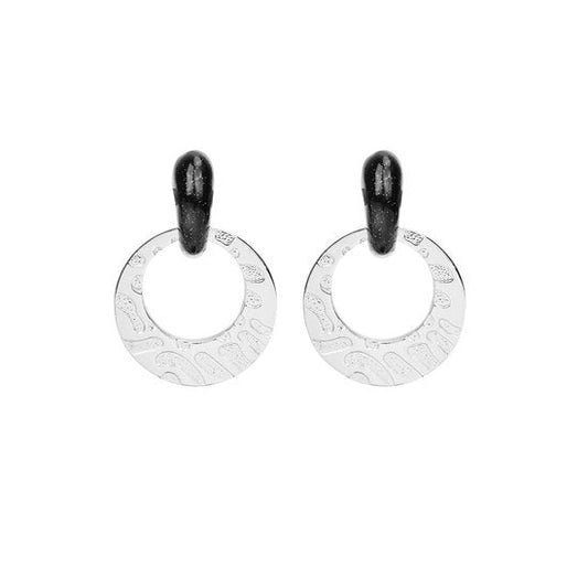 Oorbellen rianne - Zwart/zilver - Medase
