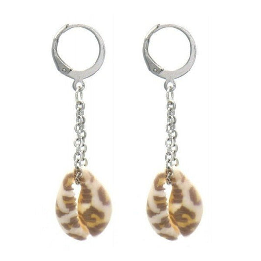 Oorbellen schelp panter - Zilver - Medase