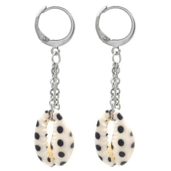 Oorbellen schelp stip - Zilver - Medase