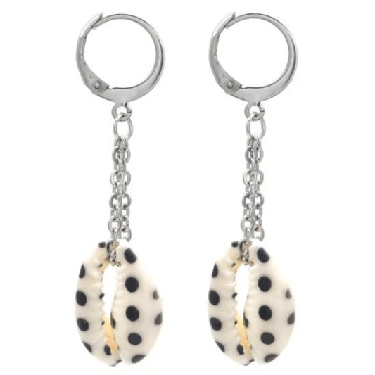 Oorbellen schelp stip - Zilver - Medase