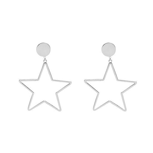 Oorbellen shiny stars small - Zilver - Medase