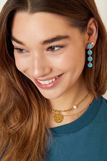 Oorbellen smiley - roze - Medase