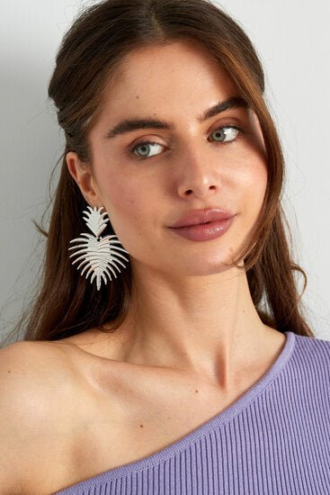 Oorbellen spiked leaves - Zilver - Medase
