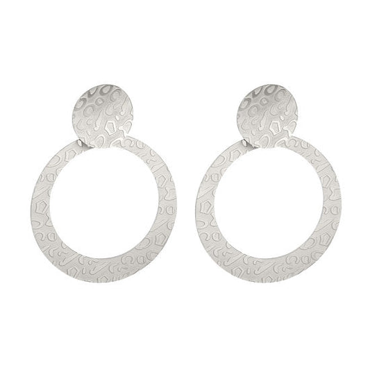 Oorbellen stainless steel animal print - Zilver - Medase