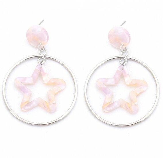 Oorbellen stary - Zilver - Medase
