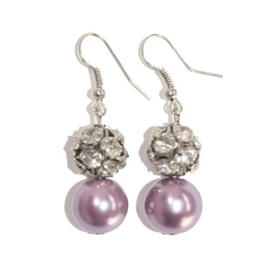 Oorbellen strass pearl - Paars - Medase