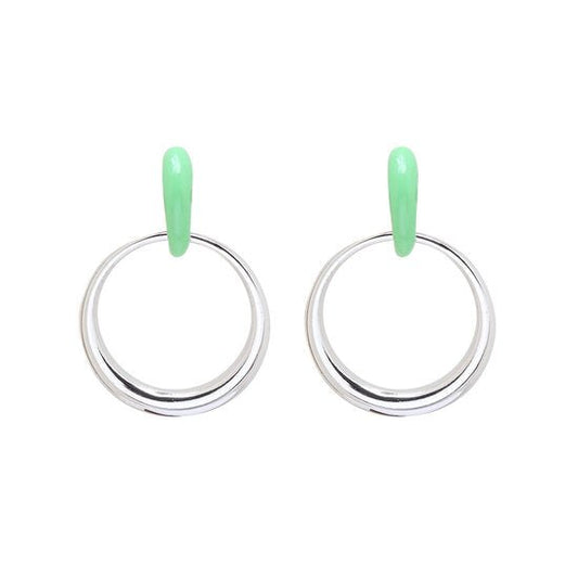 Oorbellen stylish - Groen/zilver - Medase