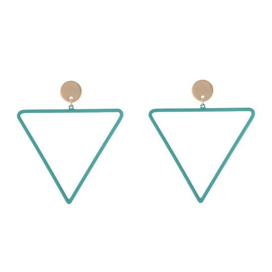 Oorbellen triangle - Groen/Goud - Medase