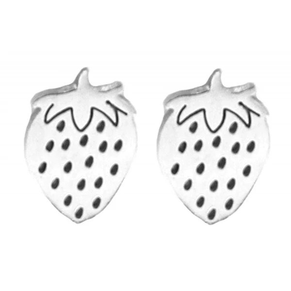 Oorknopjes aardbei stainless steel - Zilver - Medase