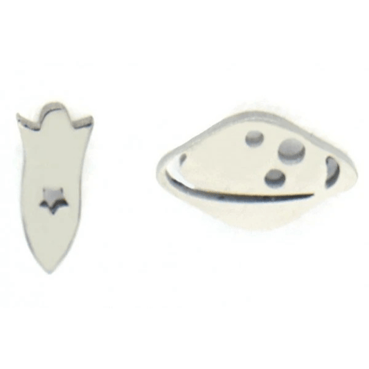 Oorknopjes galaxy stainless steel - Zilver - Medase