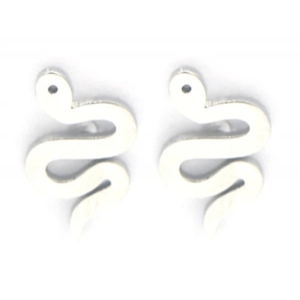 Oorknopjes snake stainless steel - Zilver - Medase
