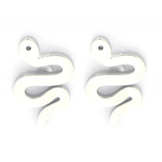 Oorknopjes snake stainless steel - Zilver - Medase