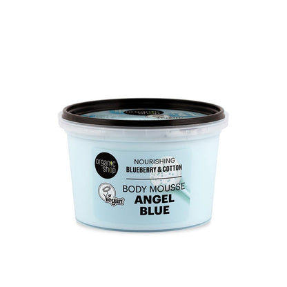 Organic Shop Body Mousse Angel Blue – Blueberry & Cotton – 250ml – Vegan - Medase