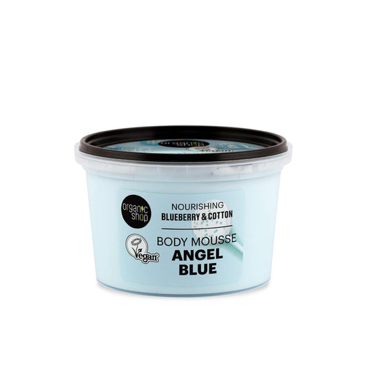 Organic Shop Body Mousse Angel Blue – Blueberry & Cotton – 250ml – Vegan - Medase