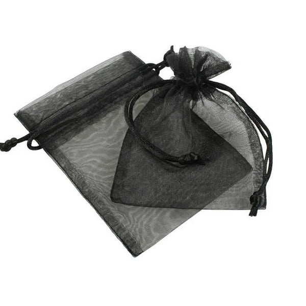 Organza Zakje Zwart – 10 x 12 cm - Medase