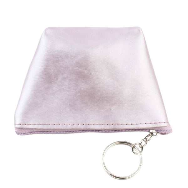 Paarse mini portemonnee met rits en sleutelhanger – handig voor kleingeld - Medase