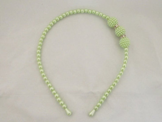 Parel/strass haarband - groen - Medase