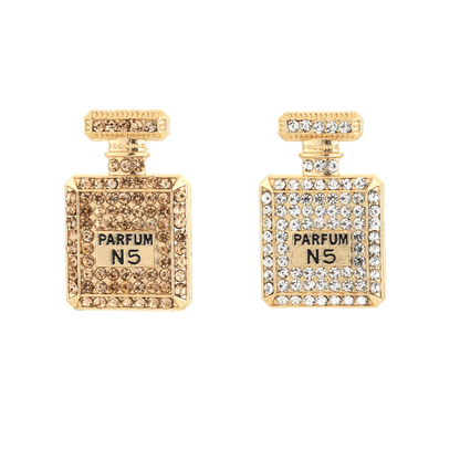 Parfum N5 Flesje Broche met Strass - Gouden Broche 4,5x3cm - Medase