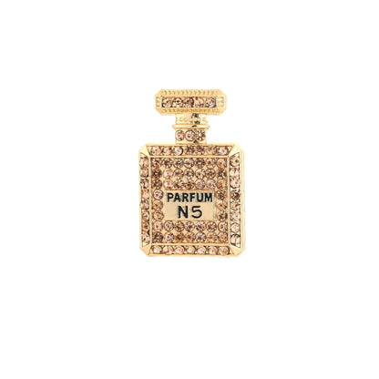 Parfum N5 Flesje Broche met Strass - Gouden Broche 4,5x3cm - Medase