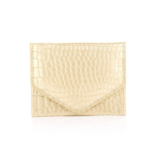 Pasjeshouder met croco motief - Goud - Medase