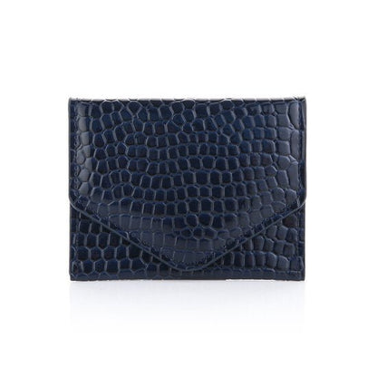Pasjeshouder met croco motief - Navy - Medase