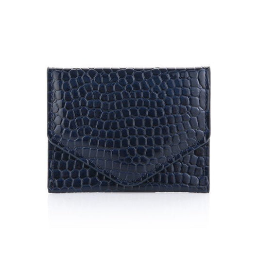 Pasjeshouder met croco motief - Navy - Medase