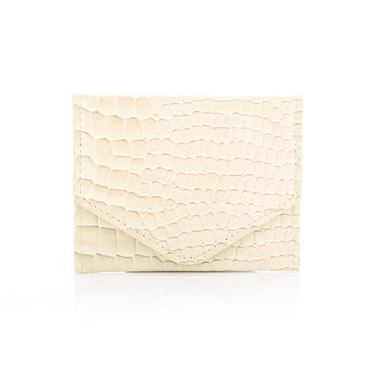 Pasjeshouder met croco motief - offwhite - Medase
