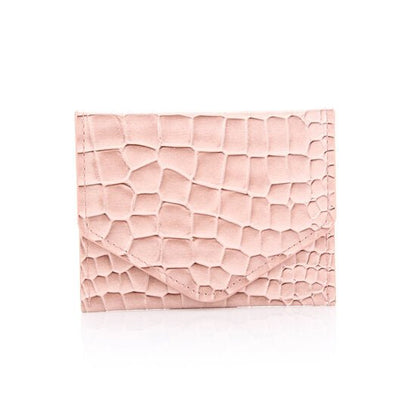 Pasjeshouder met croco motief - roze - Medase