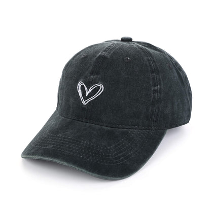 Pet geborduurd hartje 100% katoen donkergroen verstelbaar ademend casual