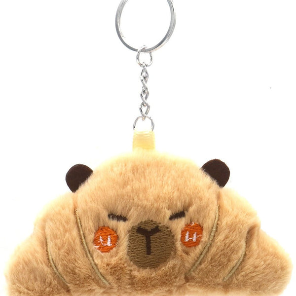 Pluche Capybara Croissant Sleutelhanger - Kawaii Tashanger 11cm - Medase