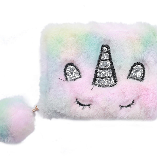 Pluche Portemonnee Eenhoorn of Kat - Fluffy Wallet met Pompom - Medase