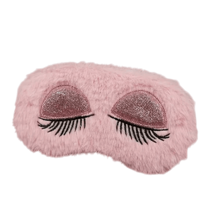 Pluche Slaapmasker met Wimpers - Roze Fluffy Oogmasker 19,5x11cm - Medase