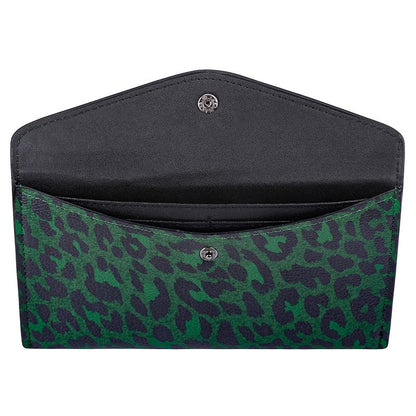 Portemonnee / clutch met luipaardprint – Groen of Grijs – PU leer – 19×10 cm - Medase