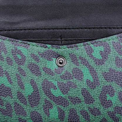 Portemonnee / clutch met luipaardprint – Groen of Grijs – PU leer – 19×10 cm - Medase