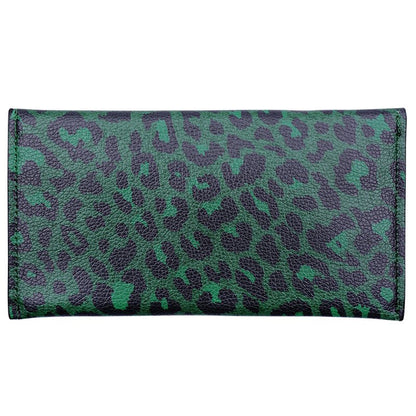 Portemonnee / clutch met luipaardprint – Groen of Grijs – PU leer – 19×10 cm - Medase