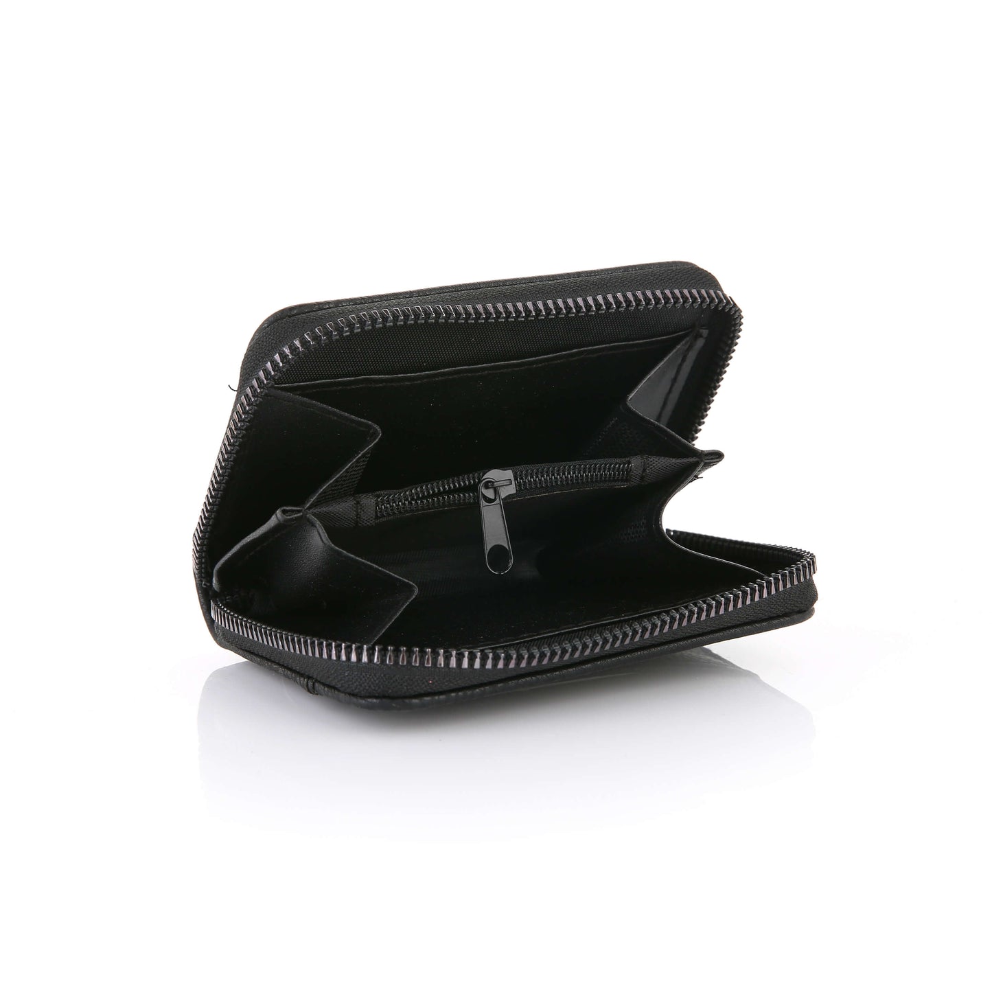 Compact Wallet with Texture - 11 x 8 cm PU Leather - Various Colors