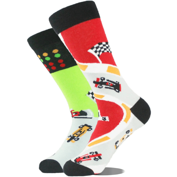 Racewagen Sokken - Formule 1 Auto's & Finish Vlag - Medase