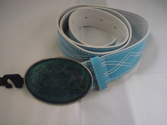 Riem oval gesp - Blauw - Medase