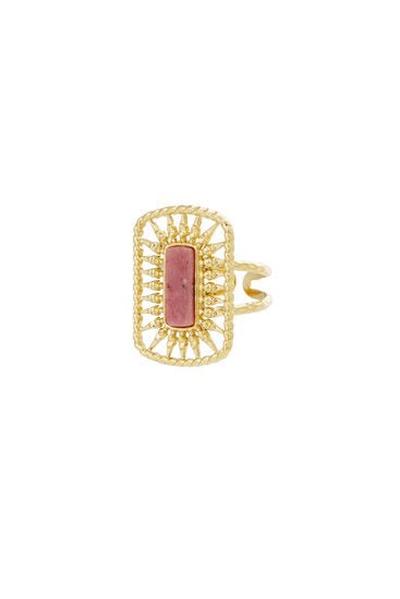 Ring barok langwerpig - Roze - Medase