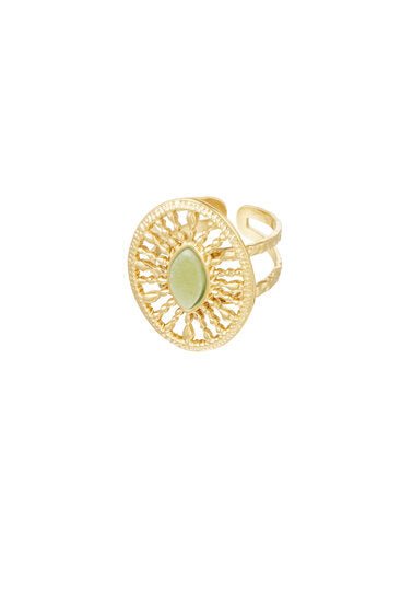 Ring barok oval - Licht groen - Medase