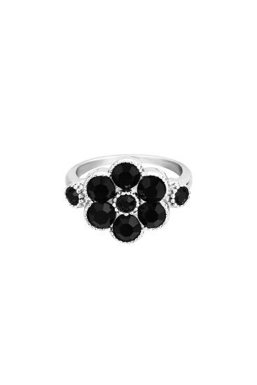 Ring Black flower - Maat 16 - Medase