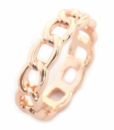 Ring chained - Rose gold mt 18 - Medase