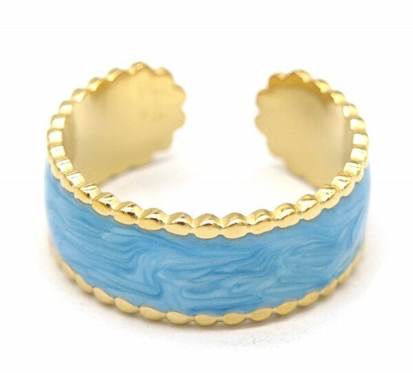Ring colored - Goud/Blauw - Medase