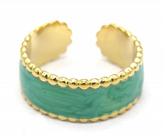 Ring colored - Goud/Groen - Medase